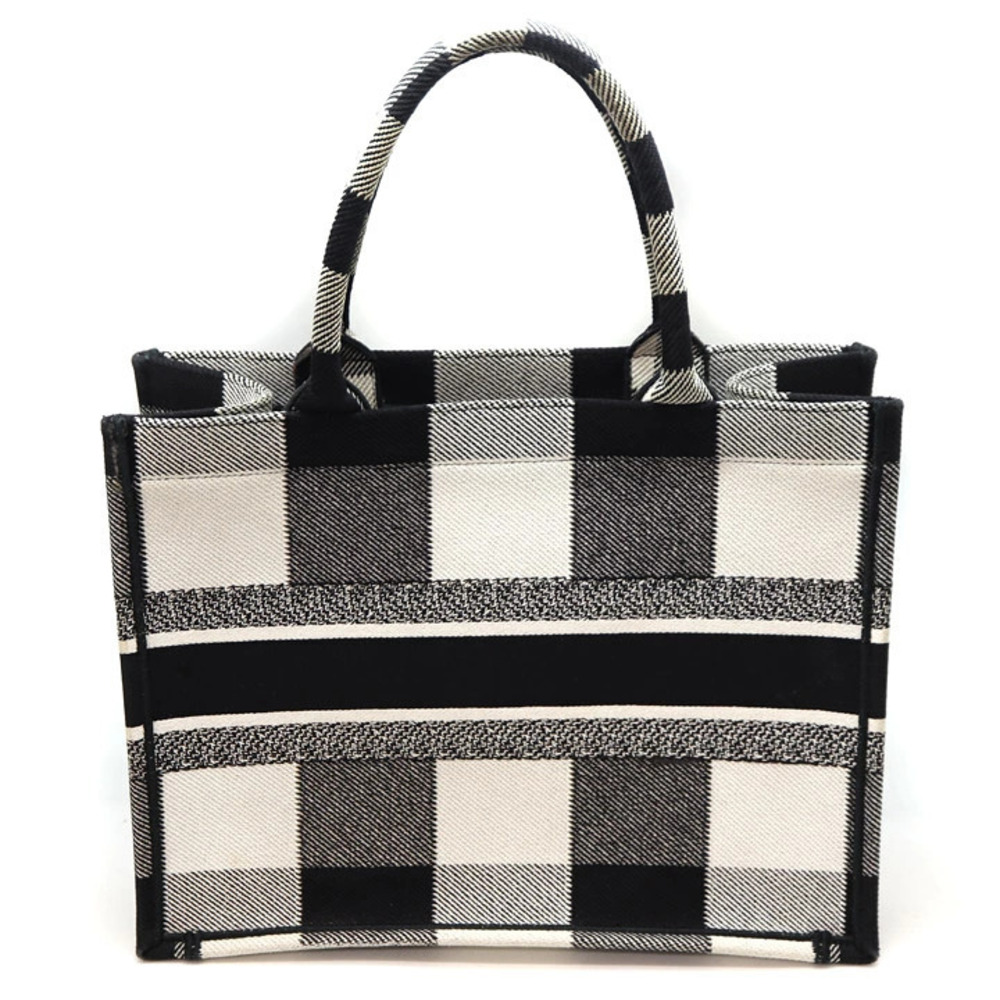 Dior Check Tote C Canvas Black Bag White Book